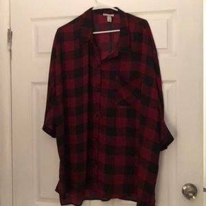 3X Buffalo Plaid Blouse
